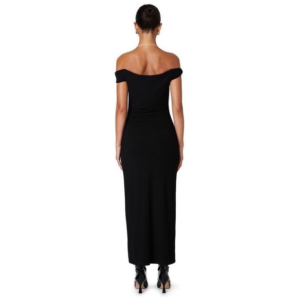 NIA the Brand Off the shoulder Velvet  maxi dress in Black  size S NWT - Picture 3 of 6
